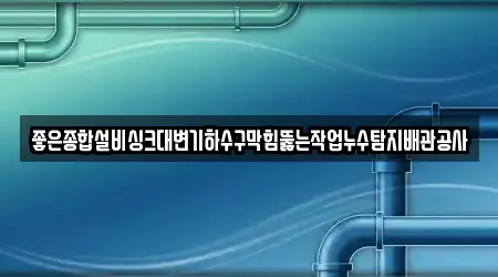 좋은종합설비싱크대변기하수구막힘뚫는작업누수탐지배관공사